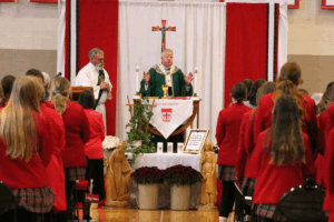 Archbishop Rozanski celebrating the Feast of St. Ursula Mass.